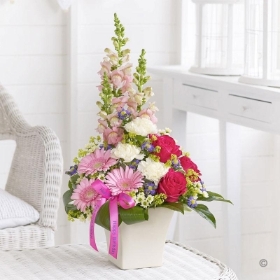 Happy Birthday Summer Elegance Arrangement With Happy Birthday Balloon