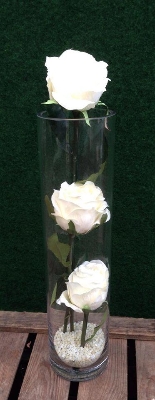 White Rose Cylinder vase table centre.