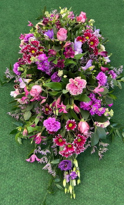 Coffin Tribute In Purple & Lilac