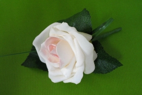 Brides Teardrop Bouquet In Artificial Foam Roses in shades of Pink and Ivory.