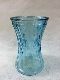 Blue Curved Glass Vase