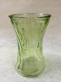 Lime Green Curved Glass Vase