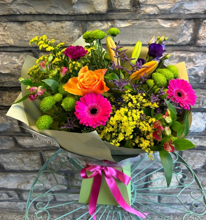 Vibrant Seasonal Selection Hand Tied Bouquet