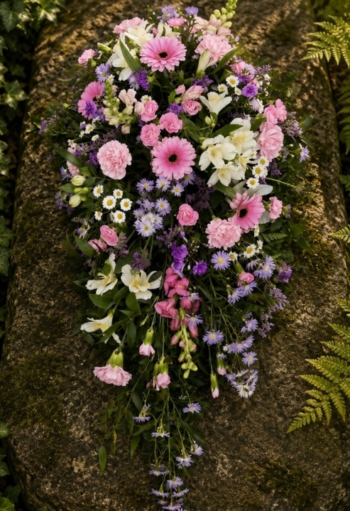 Single Spray Pink, White & Lilac
